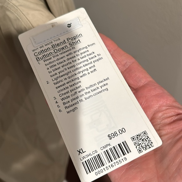 Lululemon NWT cotton blend poplin button down shirt - Picture 7 of 12